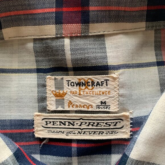 60s Vintage Button-Down Long Sleeve. Towncraft Par Excellence. Medium. - Picture 9 of 10